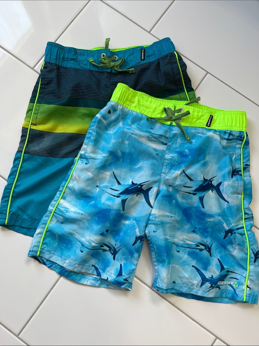 Gerry Weber Neon Green & Silver Boys' Swim Shorts